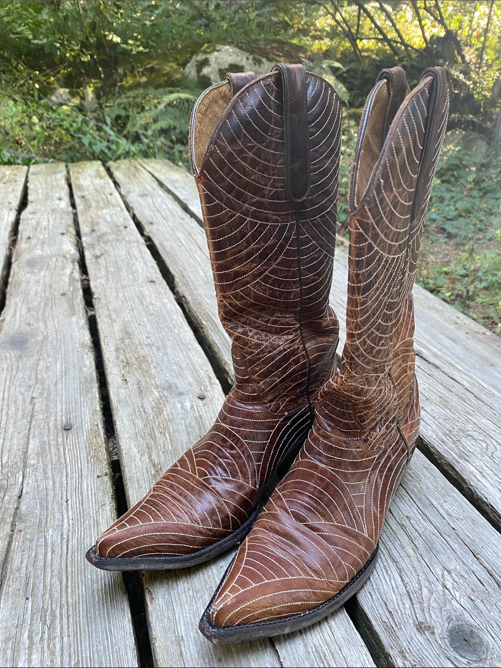 Old Gringo Brown Leather Western Embroidered Heeled Boots